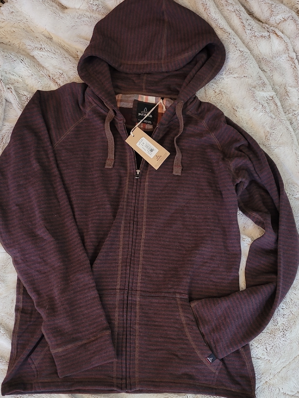 Prana Heathered Plum Full-Zip Hoodie